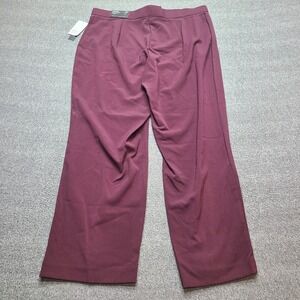 Napa Valley Womens 16PS Burgundy Pleated Wide Leg‎ Pants New With Tags